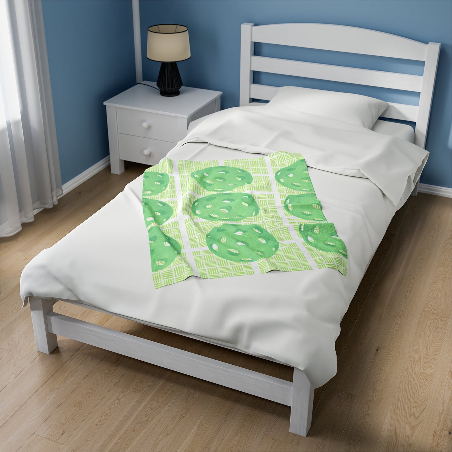 Plush Blanket - Pickleball Design, Small to Extra Large sizes - Gift for Home | green plaid style