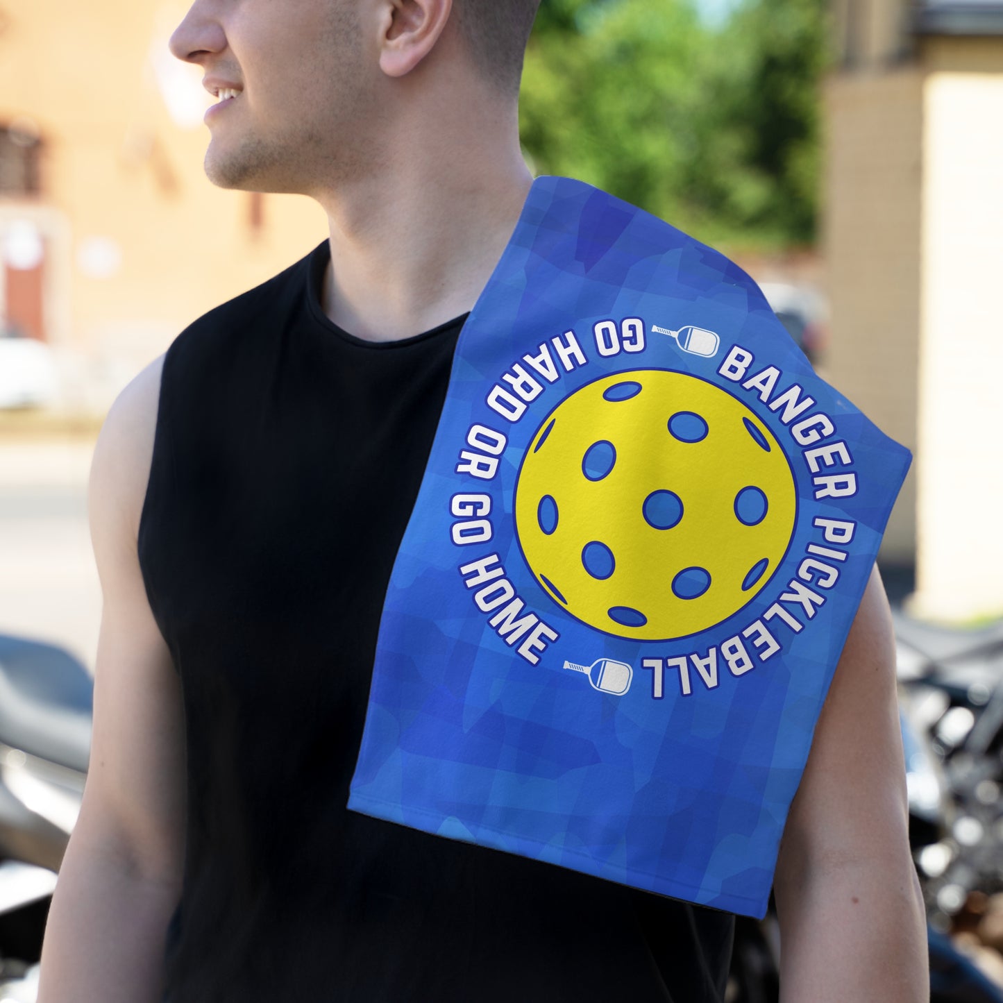 Pickleball Go Hard or Go Home Towel - pickleball player sports rally kitchen bathroom towel