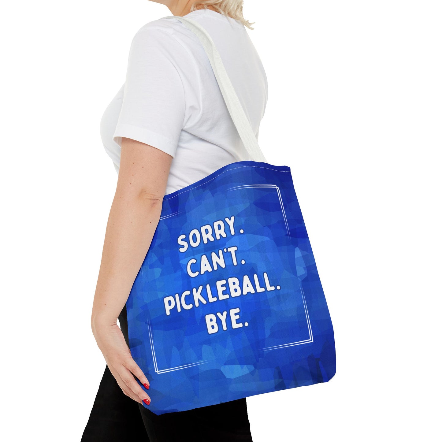 Sorry Can't Pickleball Bye Tote Bag - Pickleball shopping gear paddle bag