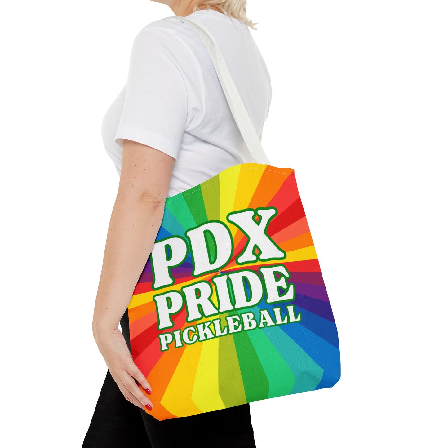 PDX Pride Pickleball Tote Bag - Portland Oregon LGTBQ pickleball player tote bag shopping courts gym