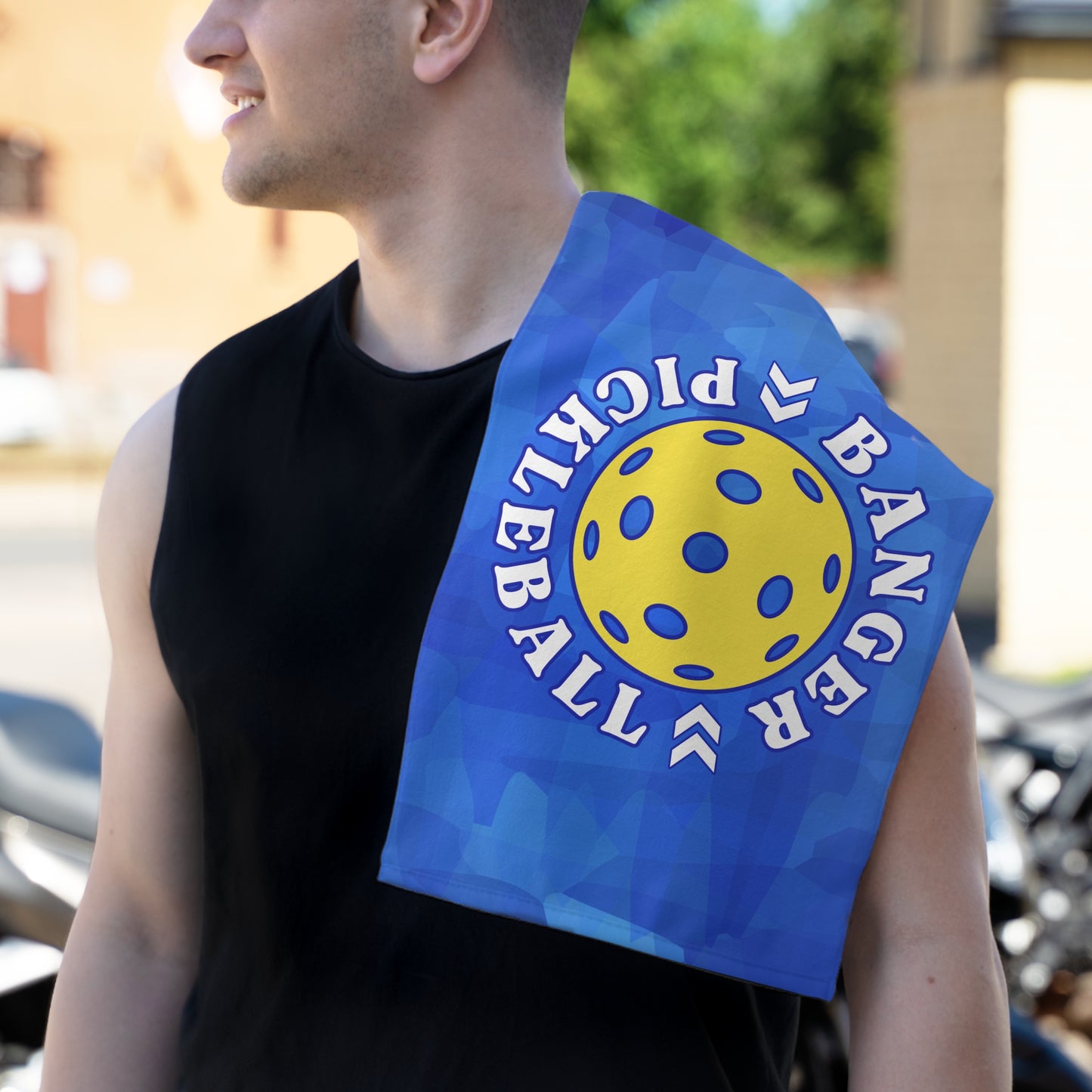 Banger Blue Pickleball Towel - pickleball player sports rally kitchen bathroom towel