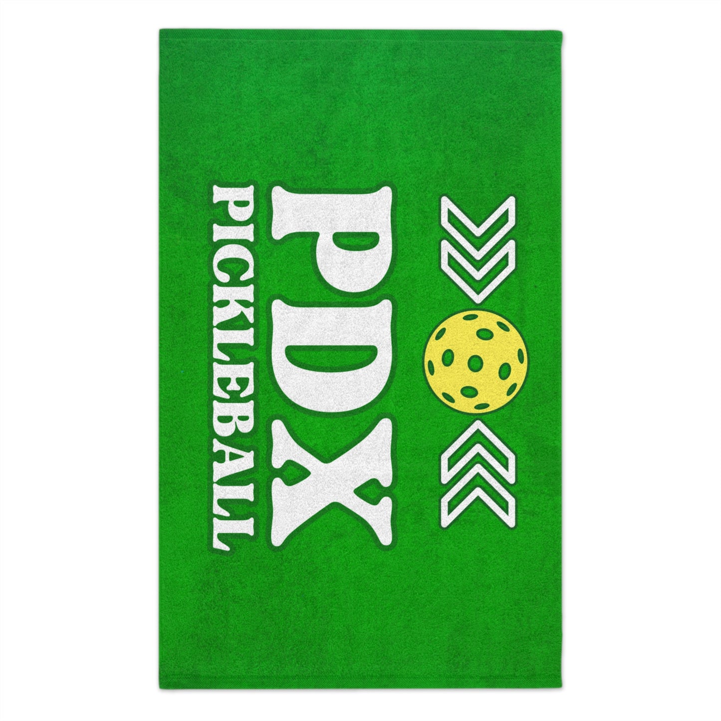 PDX green Pickleball Towel - pickleball player sports rally kitchen bathroom towel