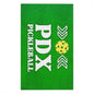 PDX green Pickleball Towel - pickleball player sports rally kitchen bathroom towel