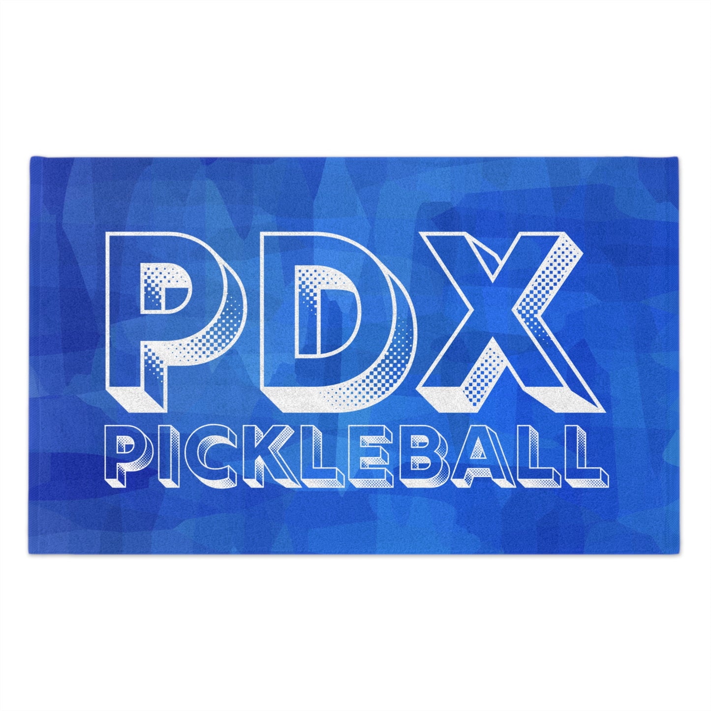 PDX Graphic  Blue Pickleball Towel - pickleball player sports rally kitchen bathroom towel Portland Oregon