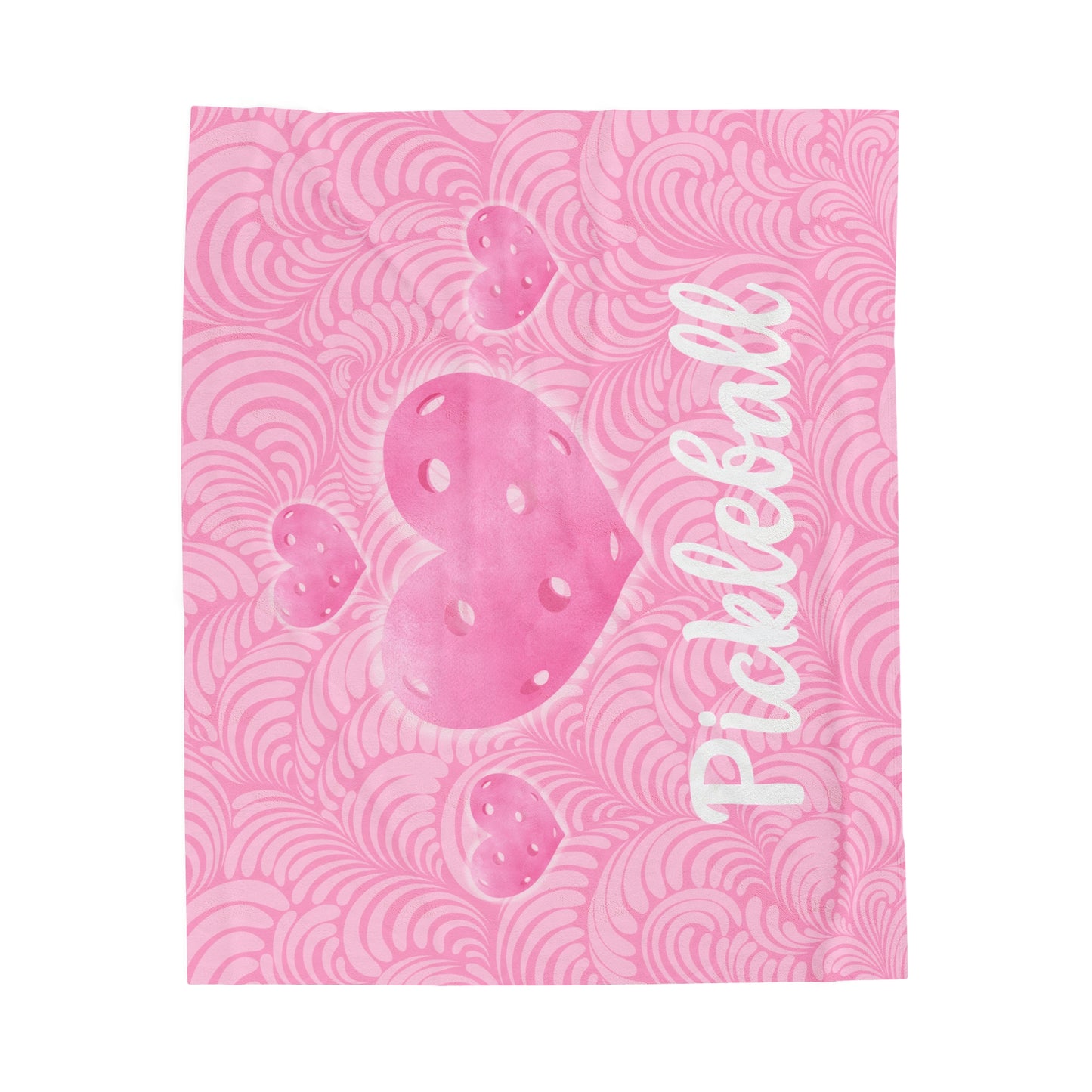 Plush Blanket - Pickleball Design, Small to Extra Large sizes - Gift for Home | pink heart pickleball style
