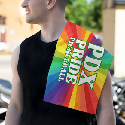 PDX Pride Pickleball Rally Towel - courts, kitchen, bathroom towel for Pickleball player