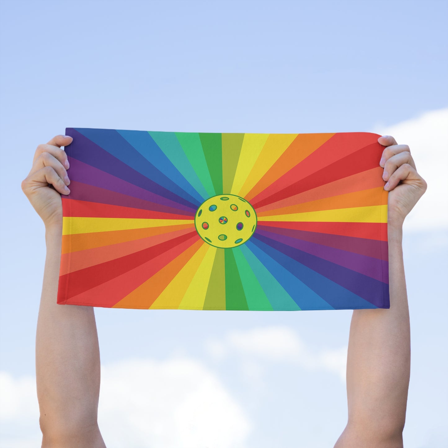 Pride Ball Pickleball Rally Towel - courts, kitchen, bathroom towel for Pickleball player