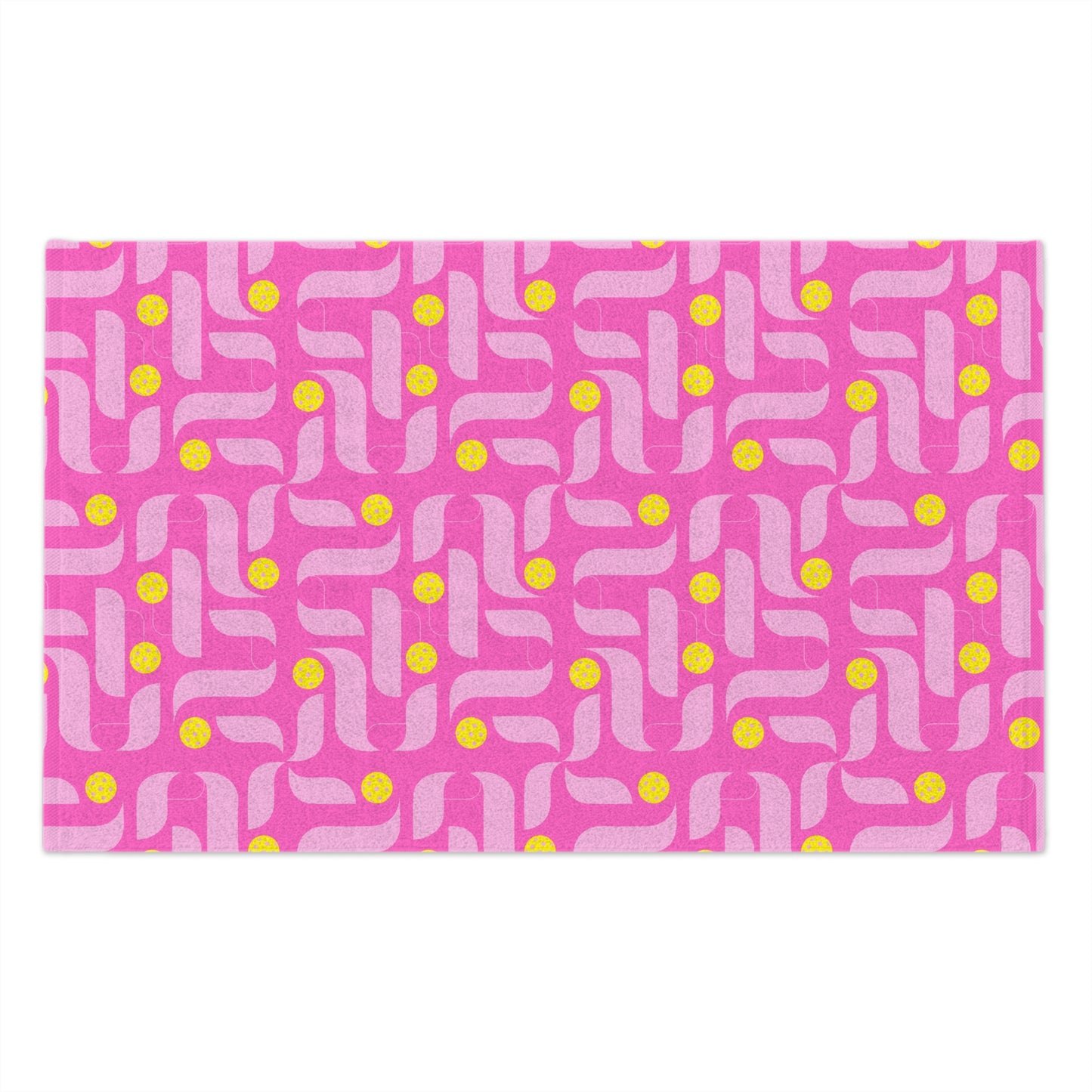 Contemporary Pink Pickleball Rally Towel - courts, kitchen, bathroom towel for Pickleball player