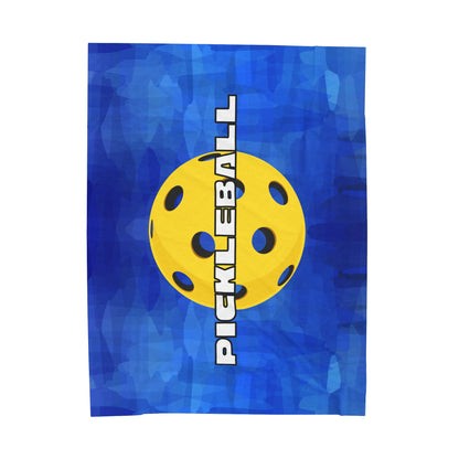 Plush Blanket - Pickleball Design, Small to Extra Large sizes - Gift for Home | blue layered balls style