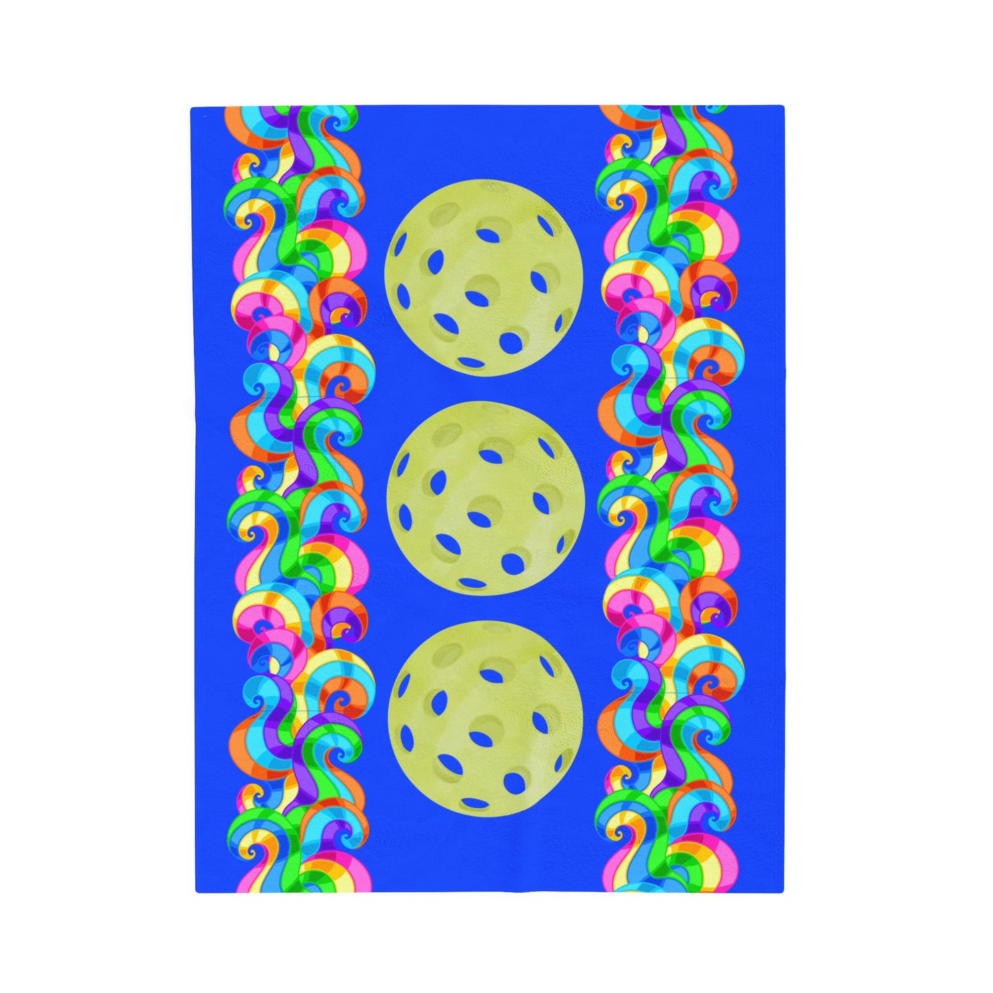 Plush Blanket - Pickleball Design, Small to Extra Large sizes - Gift for Home | Blue Swirl