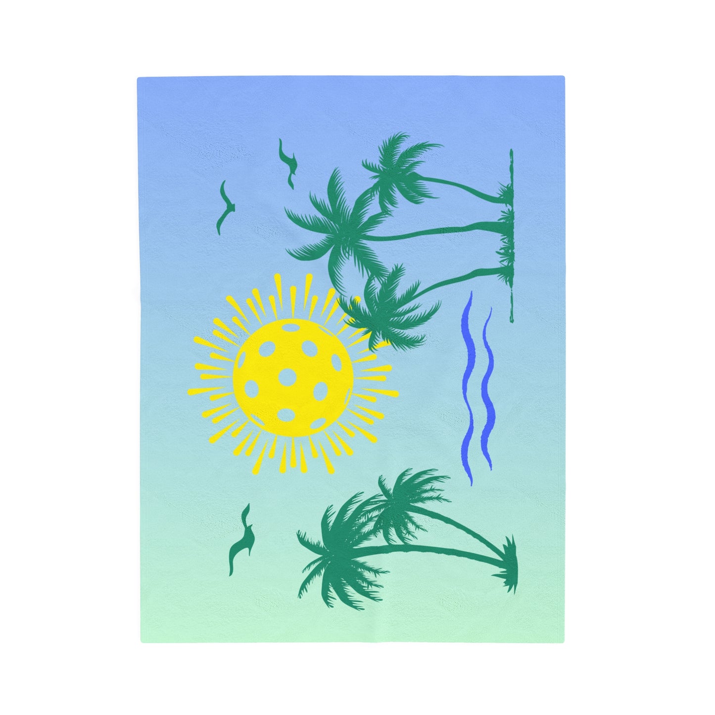 Plush Blanket - Pickleball Design, Small to Extra Large sizes - Gift for Home | modern beach pickleball style