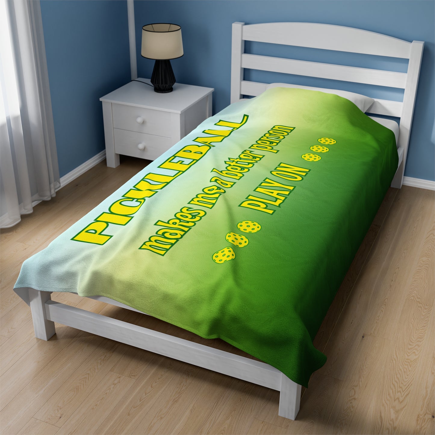 Plush Blanket - Pickleball Design, Small to Extra Large sizes - Gift for Home | pickleball makes me a better person style