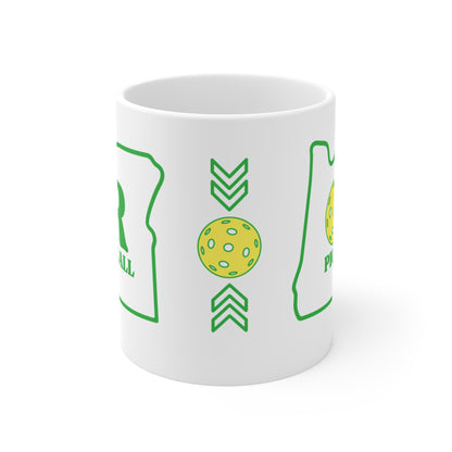 Oregon Pickleball Coffee Mug White - Pickleballer drink glass mug