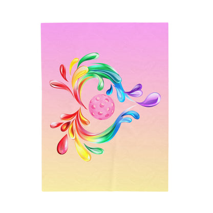 Plush Blanket - Pickleball Design, Small to Extra Large sizes - Gift for Home | swirl heart pickleball style