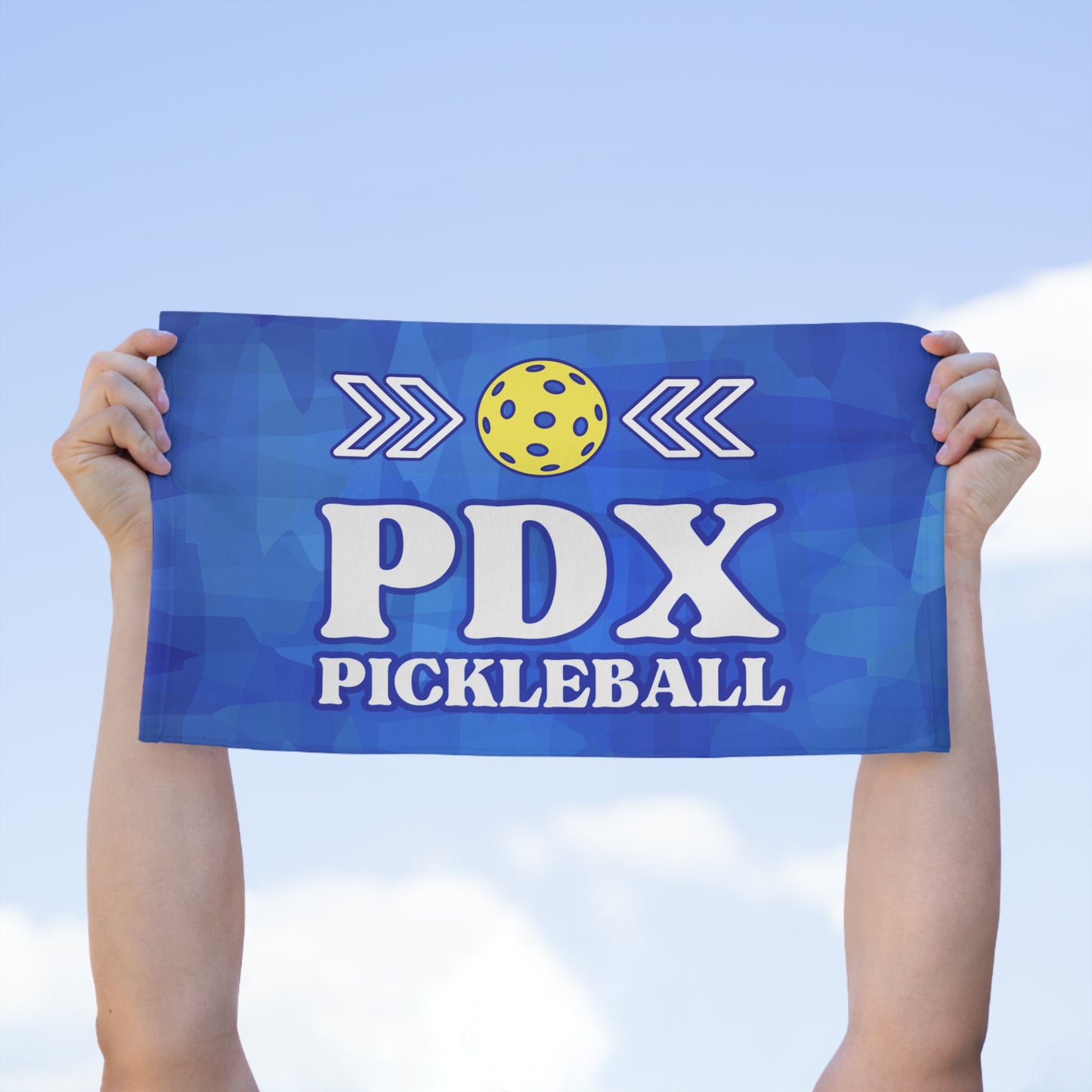 PDX Blue Pickleball Towel - Portland Oregon pickleball player sports rally kitchen bathroom towel