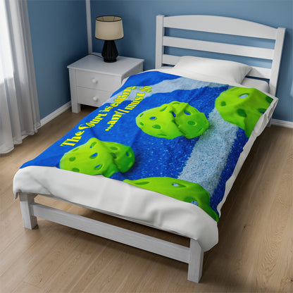 Plush Blanket - Pickleball Design, Small to Extra Large sizes - Gift for Home | pickleball is my therapy style