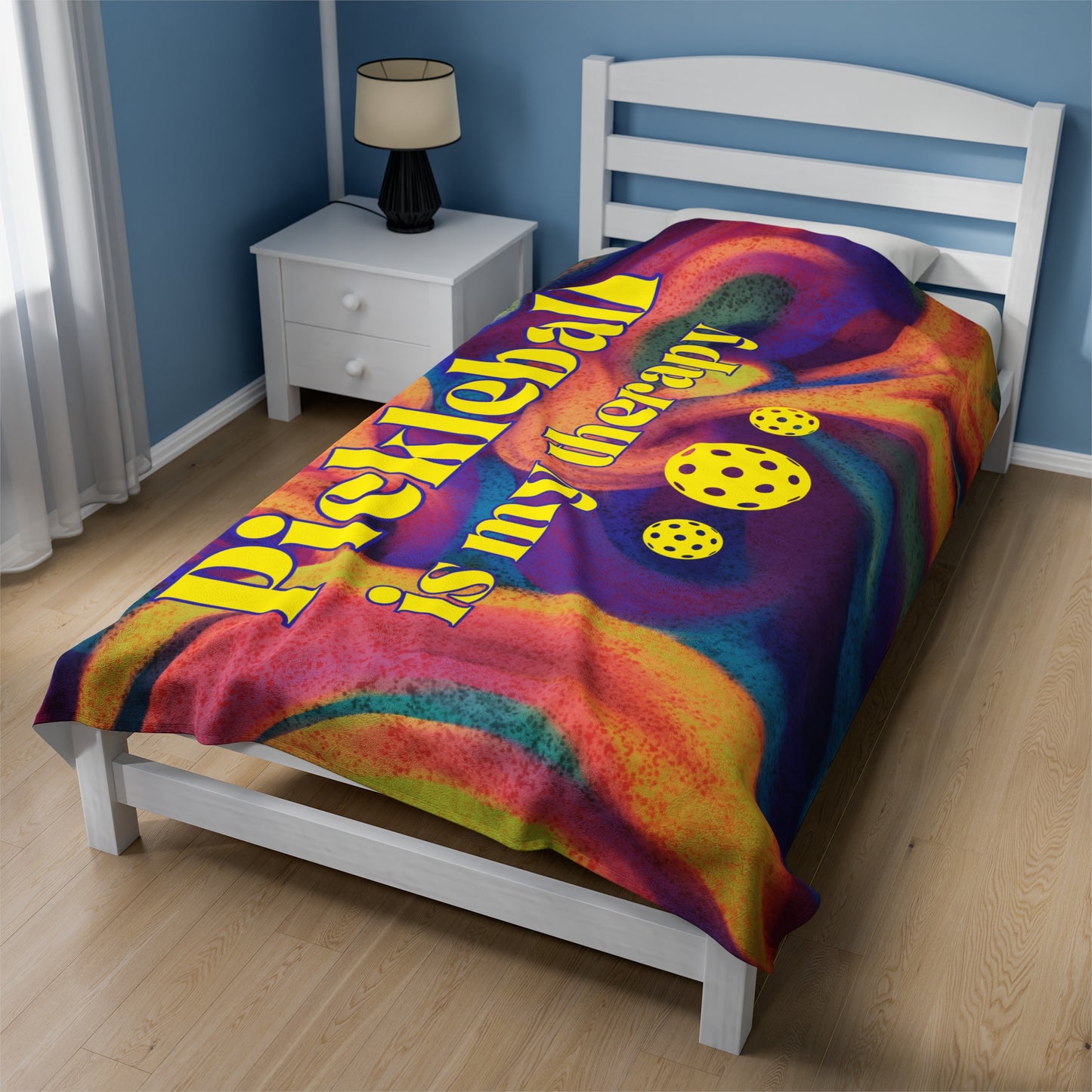 Plush Blanket - Pickleball Design, Small to Extra Large sizes - Gift for Home | Pickleball is my therapy multi color style
