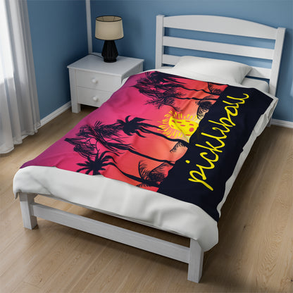 Plush Blanket - Pickleball Design, Small to Extra Large sizes - Gift for Home | beach pickleball style