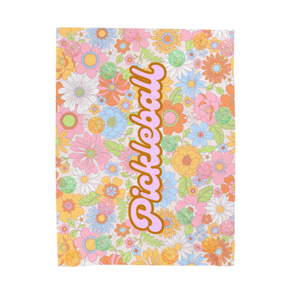 Plush Blanket - Pickleball Design, Small to Extra Large sizes - Gift for Home | floral pickleball style