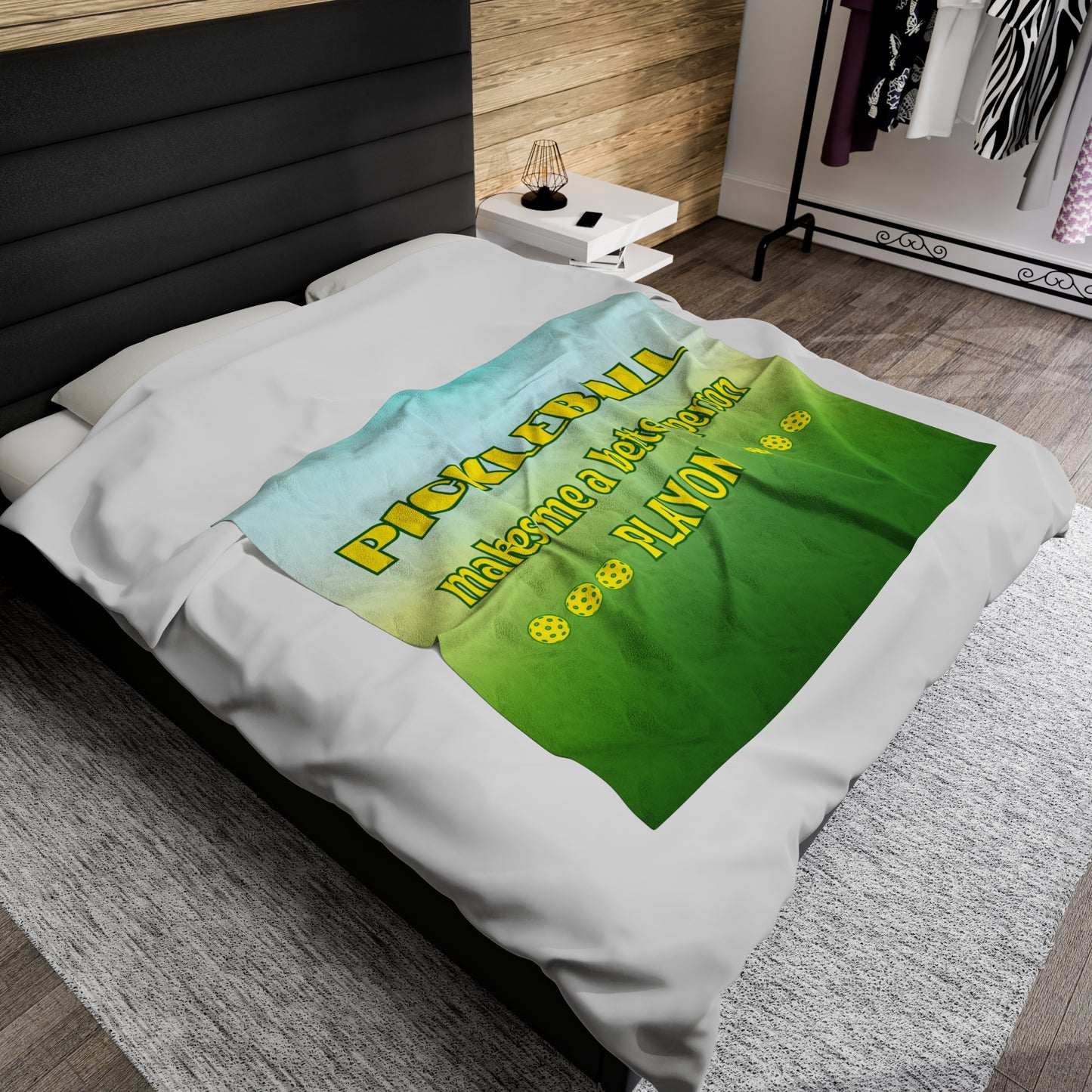 Plush Blanket - Pickleball Design, Small to Extra Large sizes - Gift for Home | pickleball makes me a better person style