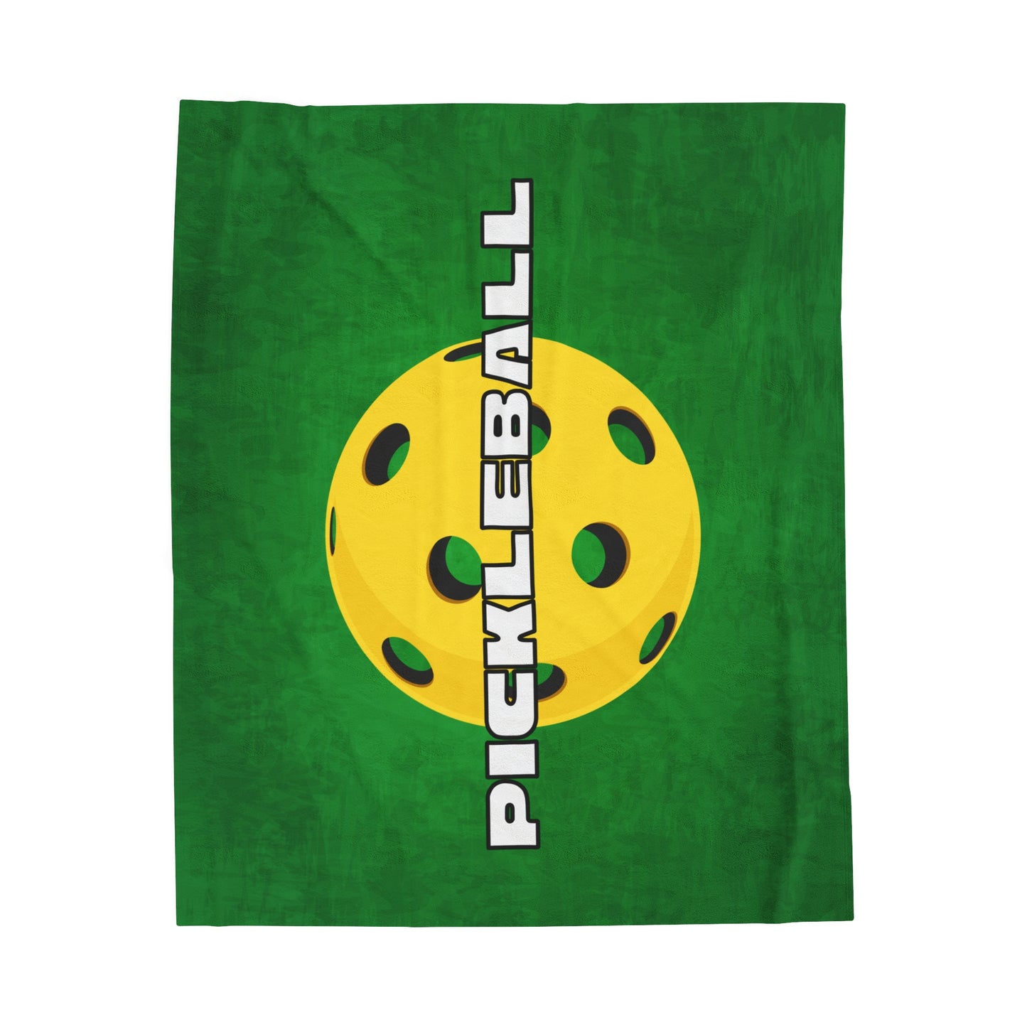 Plush Blanket - Pickleball Design, Small to Extra Large sizes - Gift for Home | yellow ball green background style