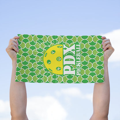 Sunrise Pattern PDX Pickleball Towel - Portland Oregon pickleball player sports rally kitchen bathroom towel