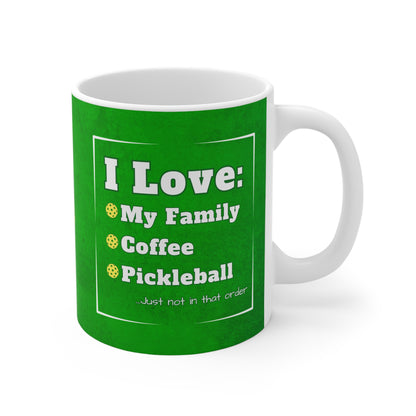 I Love Family, Coffee and Pickleball Mug - Pickleballer coffee mug cup