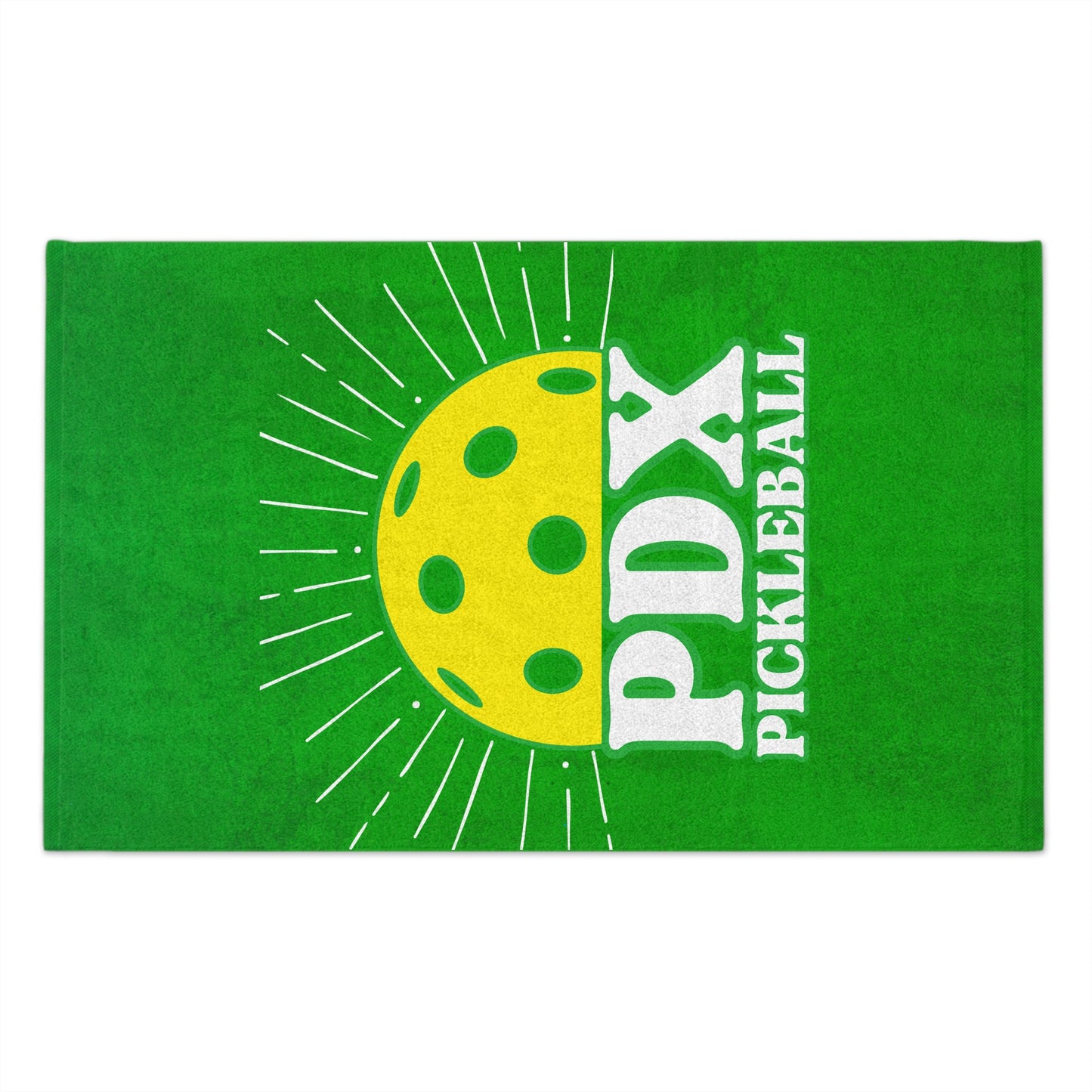 Sunrise Green PDX Pickleball Towel - Portland Oregon pickleball player sports rally kitchen bathroom towel
