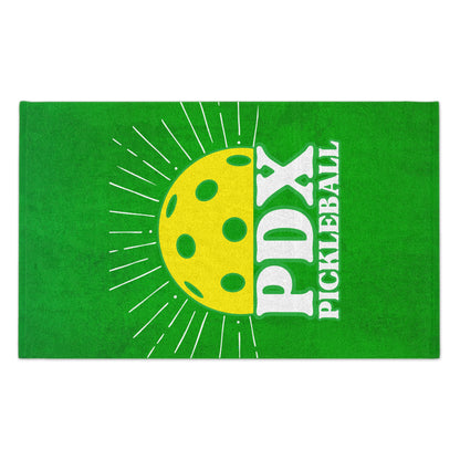 Sunrise Green PDX Pickleball Towel - Portland Oregon pickleball player sports rally kitchen bathroom towel