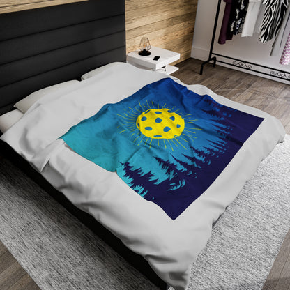 Plush Blanket - Pickleball Design, Small to Extra Large sizes - Gift for Home | moutain tree pickleball style