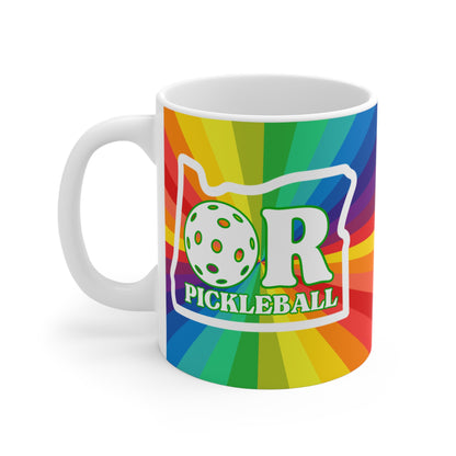 Oregon Pickleball Pride Coffee Mug - pickleballer cup mug LGTBQ