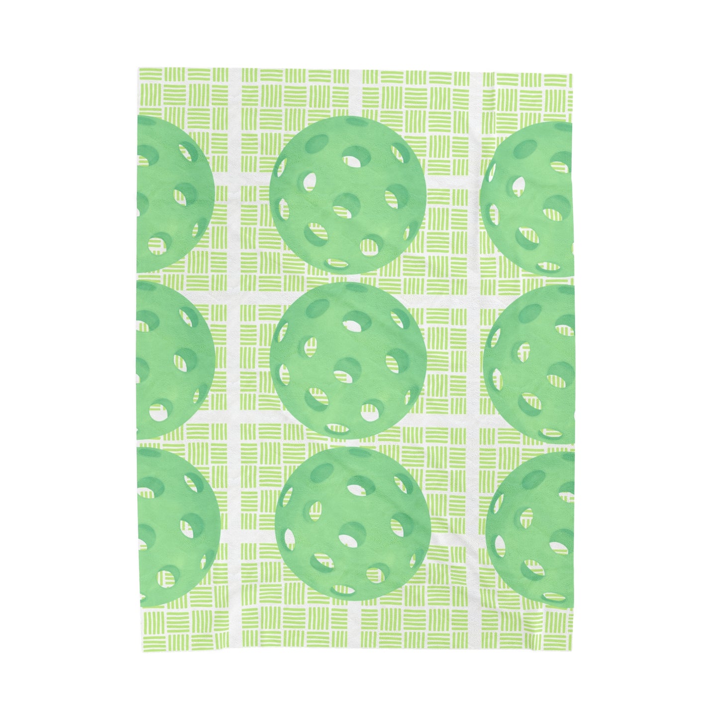 Plush Blanket - Pickleball Design, Small to Extra Large sizes - Gift for Home | green plaid style