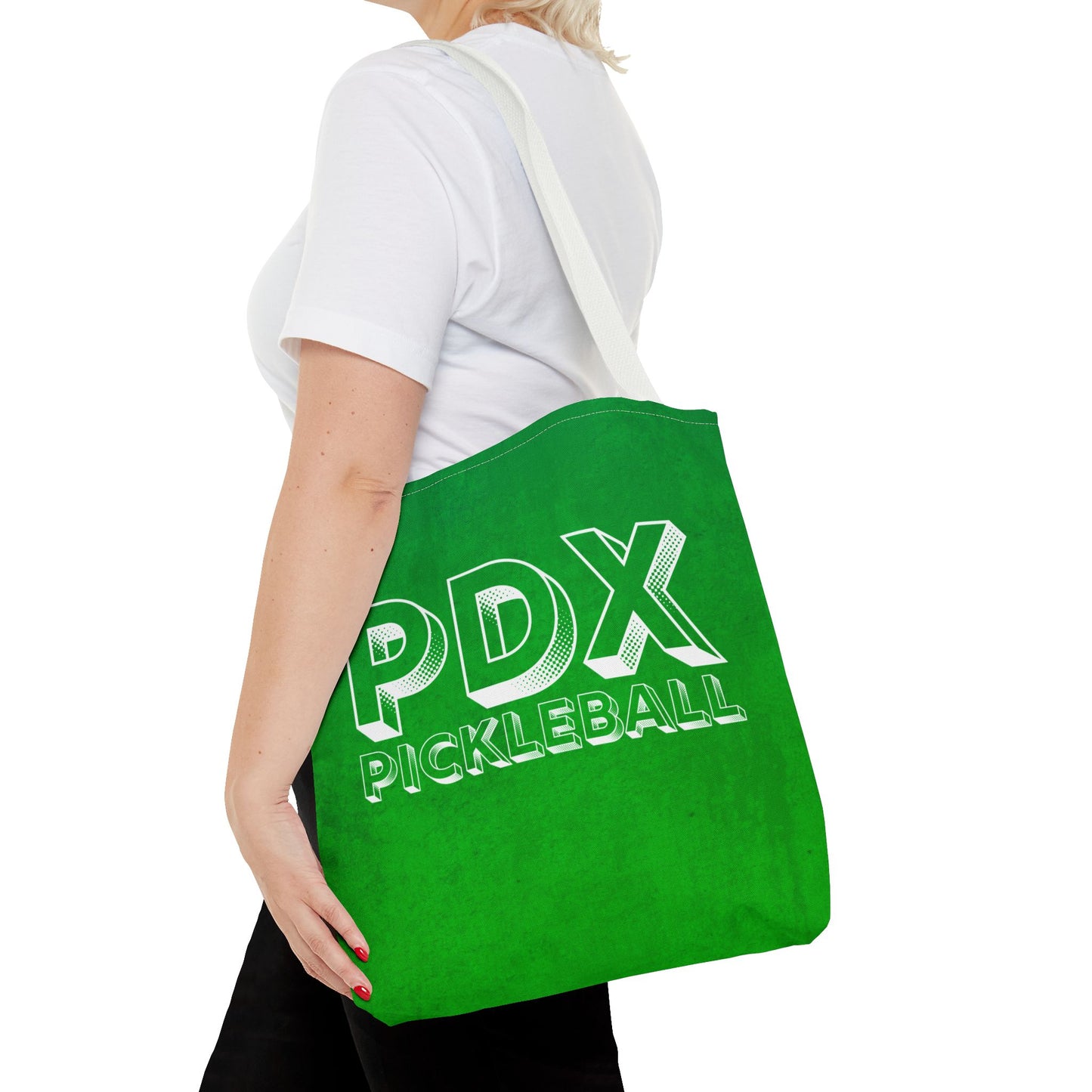 Modern Green PDX Pickleball Tote Bag - Portaland Oregon pickleball gear bag shopping and courts
