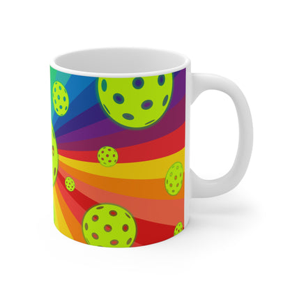 Pride Pickleballs in Space Coffee Mug - Pickleball ceramic cup mug