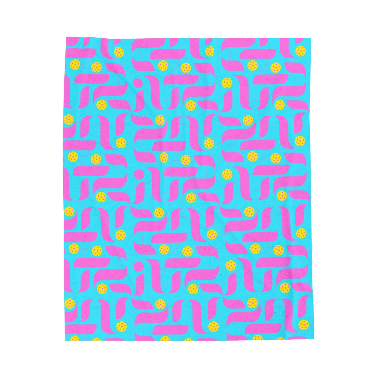 Plush Blanket - Pickleball Design, Small to Extra Large sizes - Gift for Home | modern light blue background style