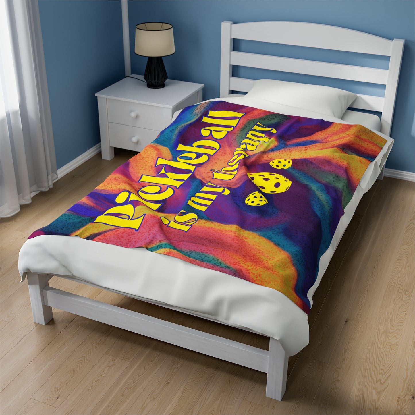 Plush Blanket - Pickleball Design, Small to Extra Large sizes - Gift for Home | Pickleball is my therapy multi color style