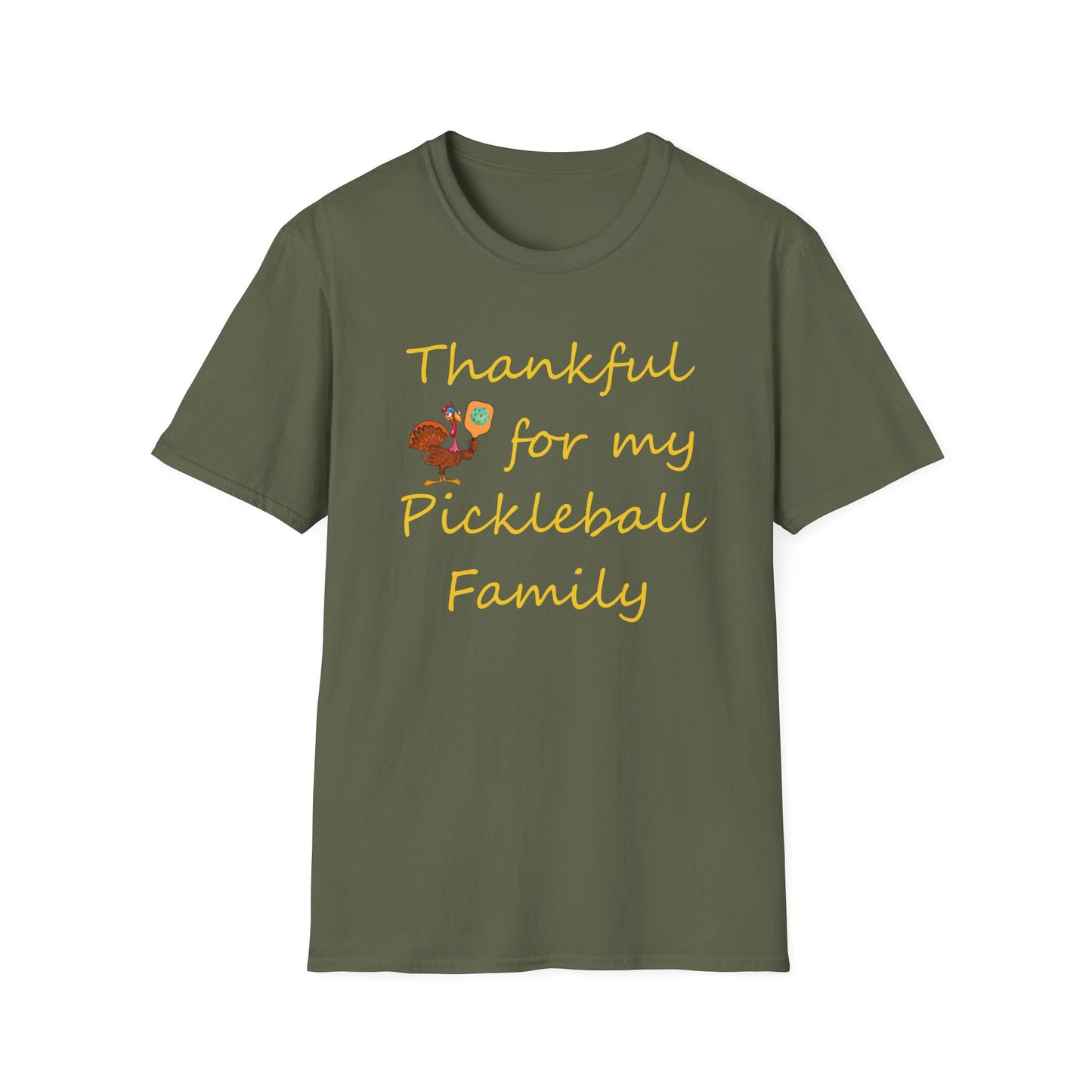 Thanksgiving Pickleball Player Unisex Softstyle T-Shirt, Turkey Day Tee, Gift for Pickleball Lover, Pickleball Thanksgiving Apparel