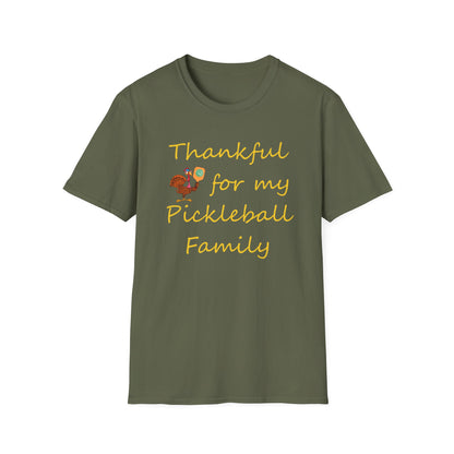 Thanksgiving Pickleball Player Unisex Softstyle T-Shirt, Turkey Day Tee, Gift for Pickleball Lover, Pickleball Thanksgiving Apparel