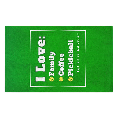 Love Family and Pickleball Towel - pickleball player sports rally kitchen bathroom towel