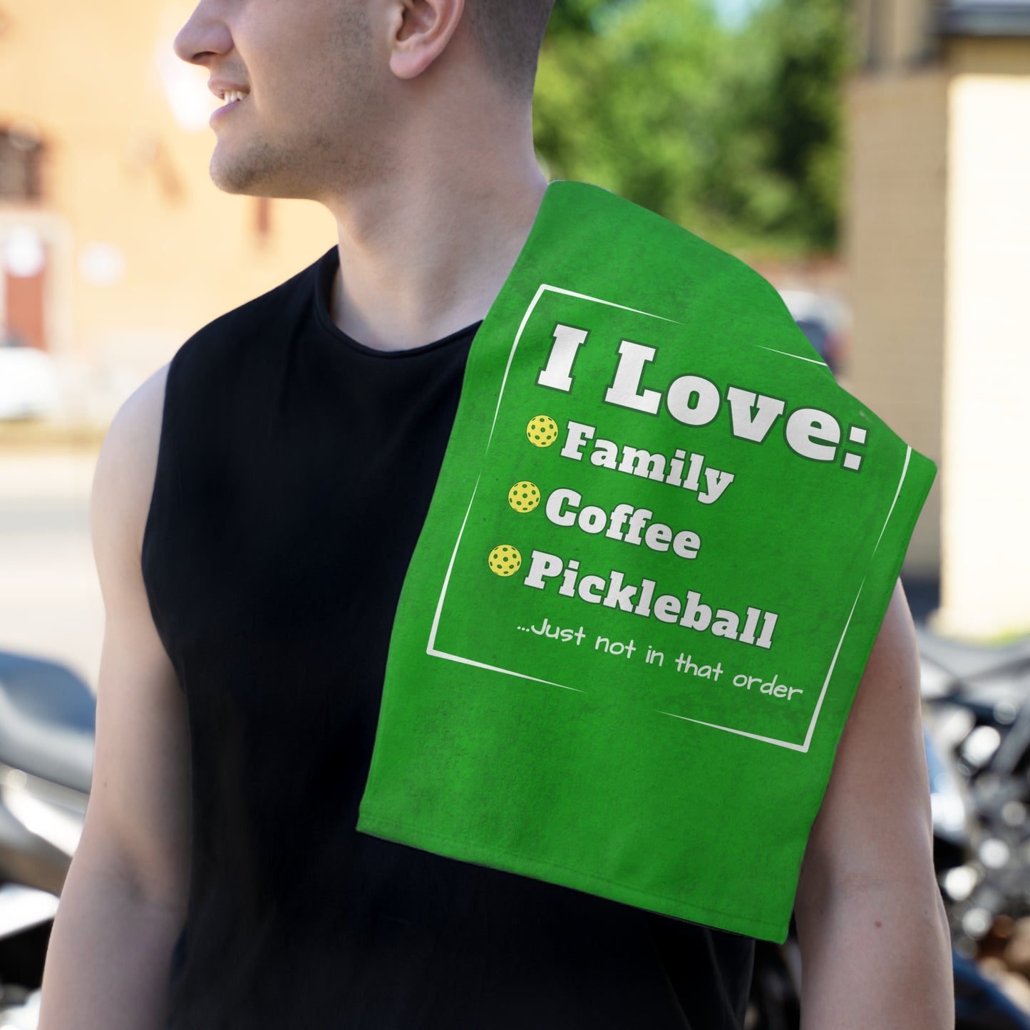 Love Family and Pickleball Rally Towel - courts, kitchen, bathroom towel for Pickleball player