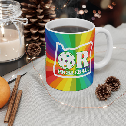 Oregon Pickleball Pride Coffee Mug - pickleballer cup mug LGTBQ