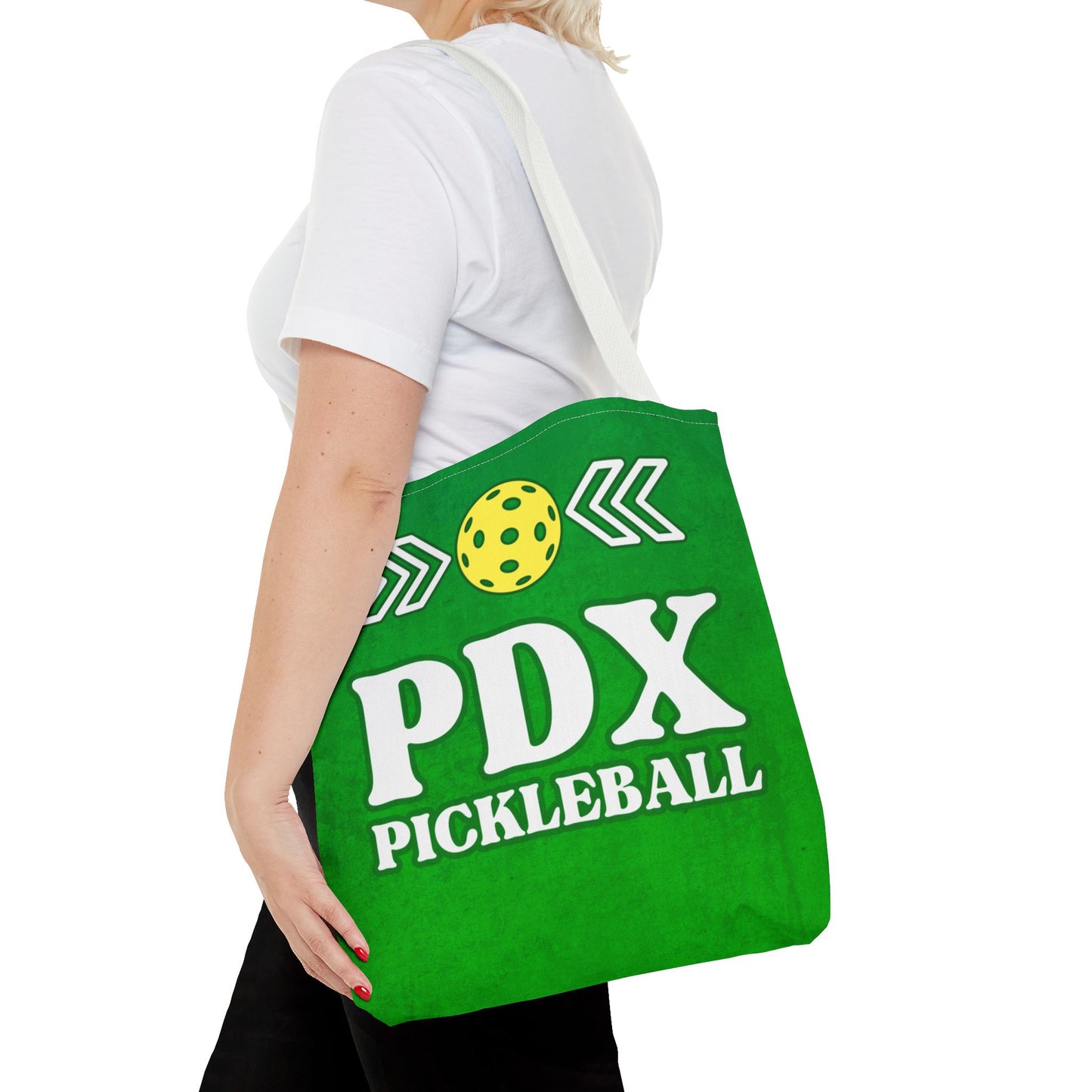PDX Green Pickleball Tote Bag - Portland Oregon Pickleball gear shopping paddle tote