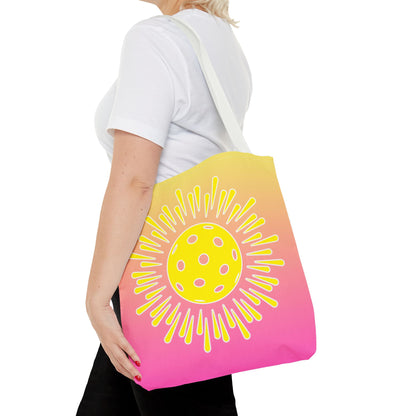 Sunny Pickleball Tote Bag - pickleball player tote bag for shopping travel gift