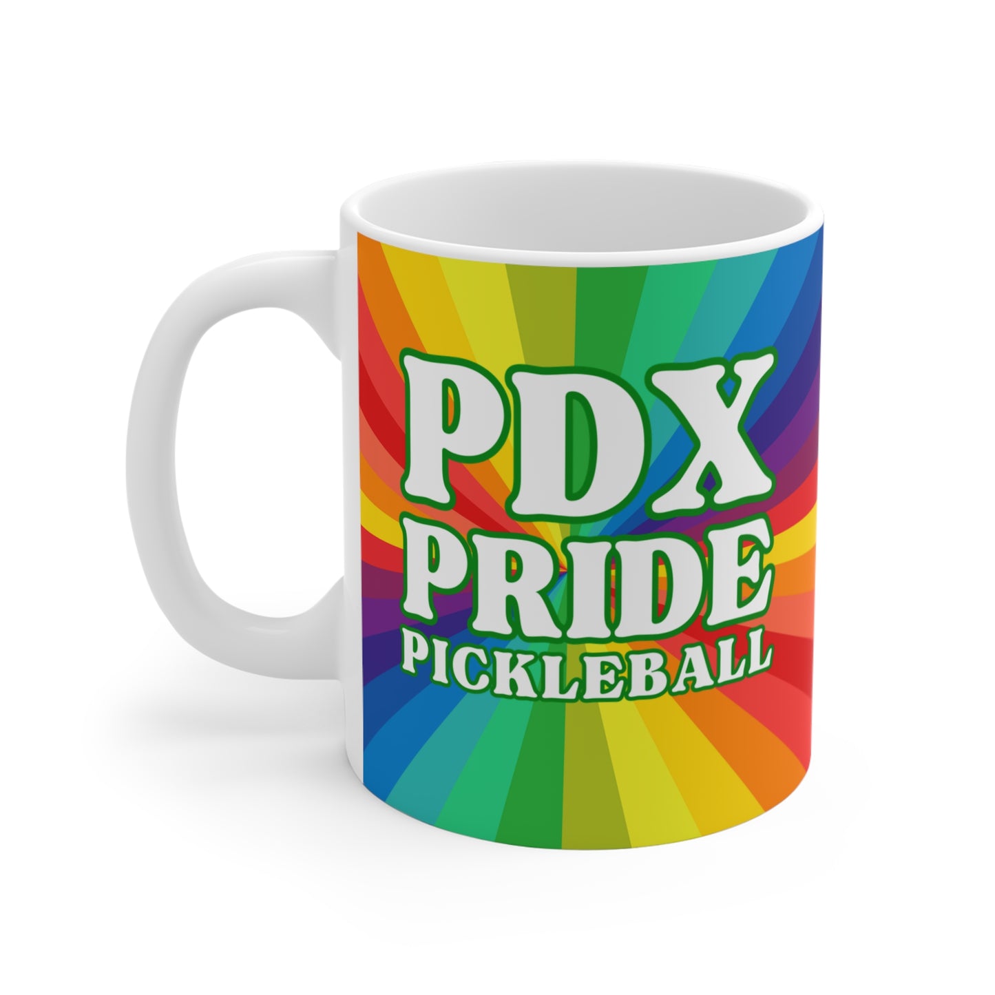 PDX Pride Pickleball Coffee Mug - Portland Oregon pickleballer cup mug lgtbq