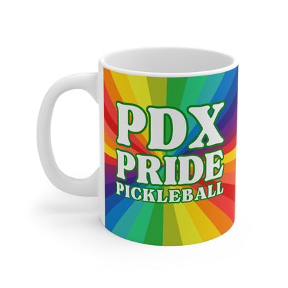 PDX Pride Pickleball Coffee Mug - Portland Oregon pickleballer cup mug lgtbq