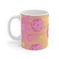 Pickleball Pink Balls in Space Mug - Pickleballer coffee mug glass cup