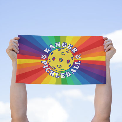 Pride Banger Pickleball Towel - pickleball player sports rally kitchen bathroom towel