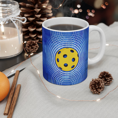 Modern Blue Pickleball Mug - Coffee cup mug glass for the Pickleball Player