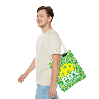 PDX Pickleball Rising Sun Pattern Tote Bag - Portaland Oregon pickleball player tote shopping gear bag