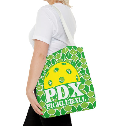 PDX Pickleball Rising Sun Pattern Tote Bag - Portaland Oregon pickleball player tote shopping gear bag